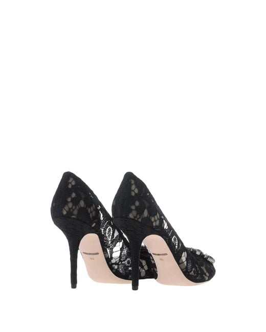 Dolce & Gabbana Black Two-Tone Lace Stiletto Heels