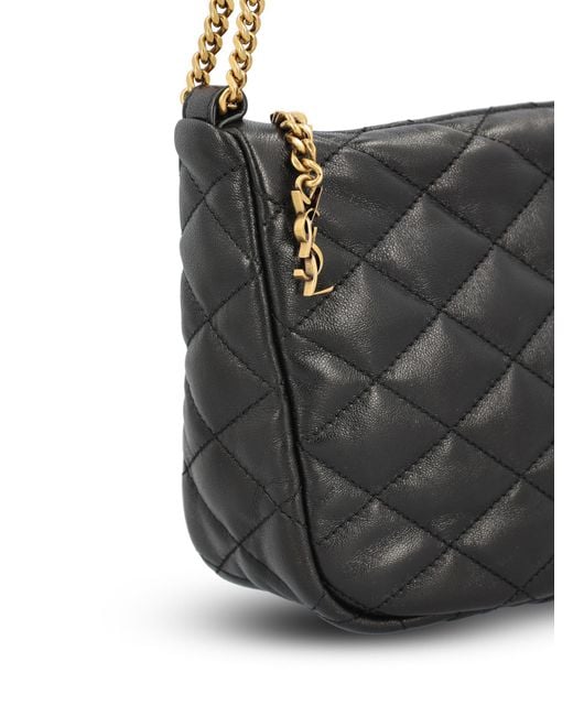 Saint Laurent Gray June Leather Mini Bag