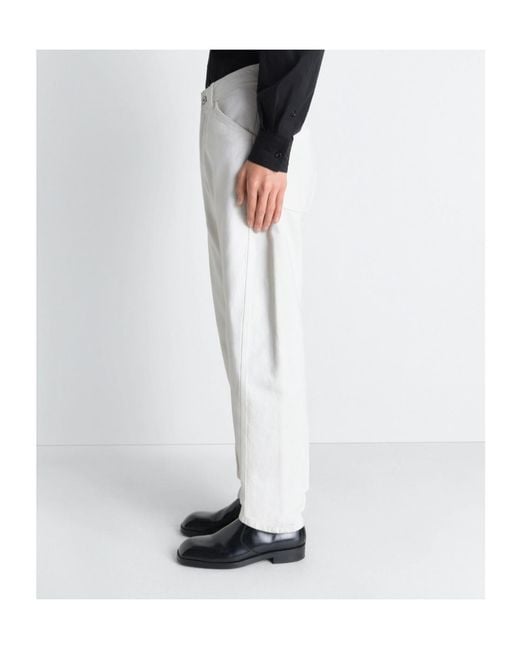 Lemaire White Twisted Workwear Pants for men