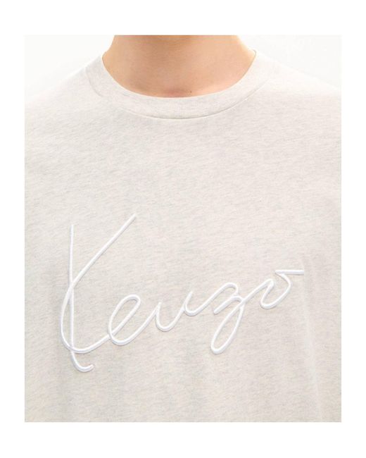 KENZO White Signature' Embroidered T-Shirt for men