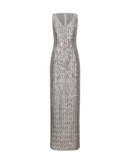 Michael Kors Gray Sequined V-Neck Dress