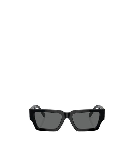 Versace Gray Eyewear Rectangle Frame Sunglasses for men