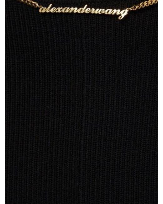 Alexander Wang Black Logo Chain Casual Pants