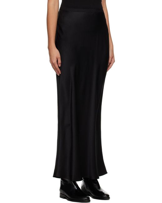 Anine Bing Black Bar Silk Maxi Skirt
