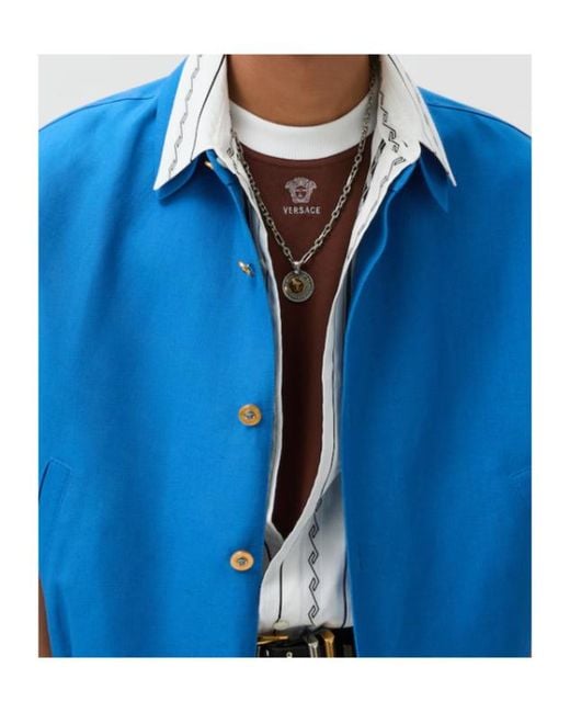 Versace White Medallion Pendant Necklace for men