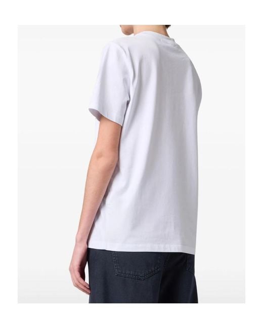 MSGM White Embroidered Cat T-Shirt