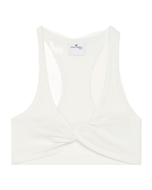 Courreges White Twist-Detailing Top