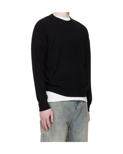 Entire studios Black Knit Crewneck Sweater for men