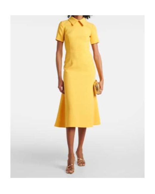 Emilia Wickstead Yellow Iman Crepe Cocktail Dress