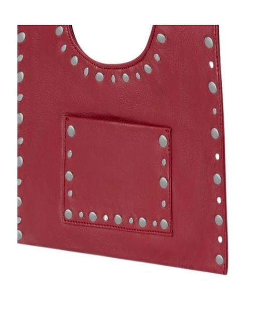 GIMAGUAS Red Studded Shoulder Bag