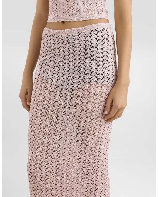 Dolce & Gabbana Pink Crochet Skirt