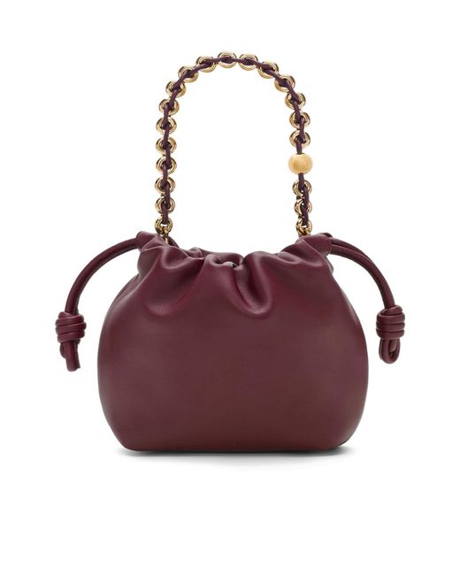Loewe Red Flamenco Drawstring Mini Shoulder Bag
