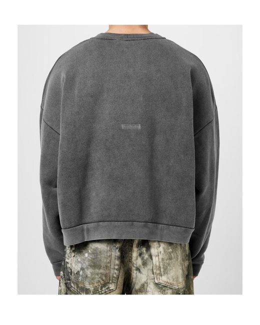 Acne Gray Logo Detail Sweatshirt for men