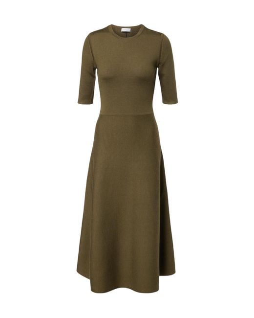 Gabriela Hearst Green Wool, Cashmere, And Silk Midi Dress