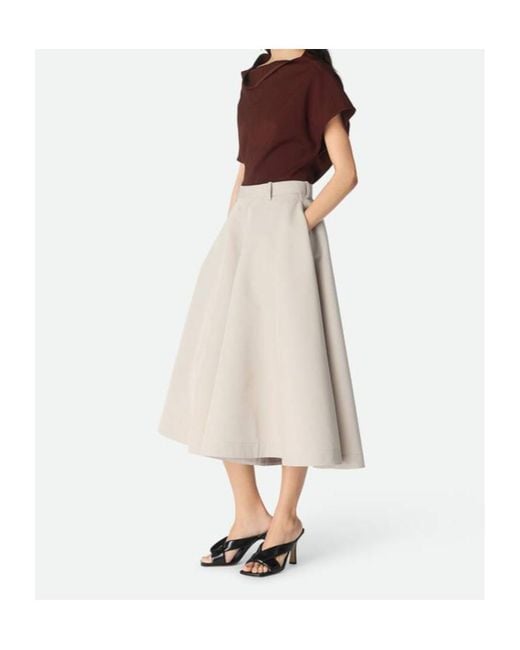 Bottega Veneta Natural A-Line Wide-Leg Culotte