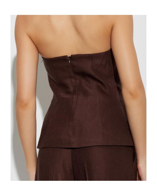 AllSaints Brown Off-Shoulder Top