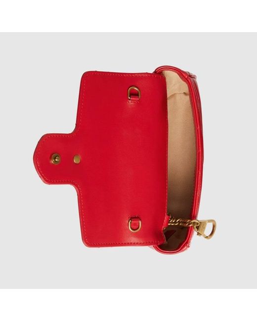 Gucci Red Interlocking G Marmont Shoulder Bag