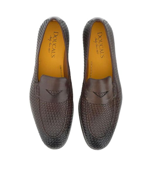 Doucal's Brown Push On Loafers for men