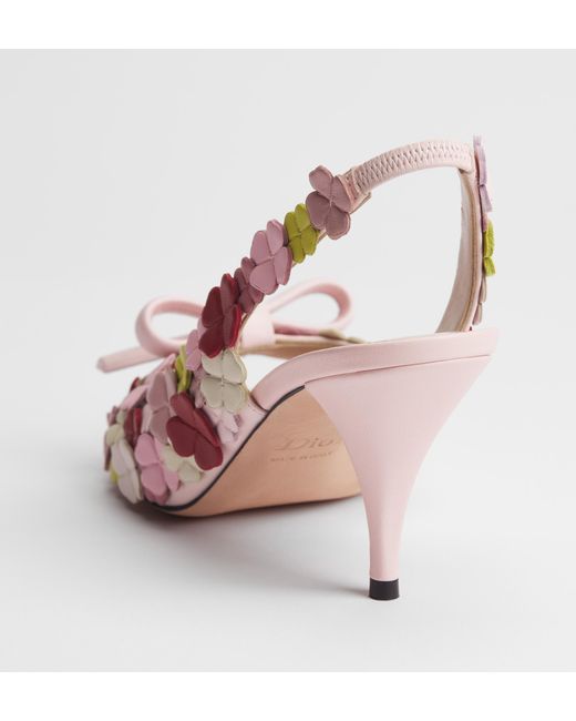 Dior Pink Bow Heeled Slingback Sandal