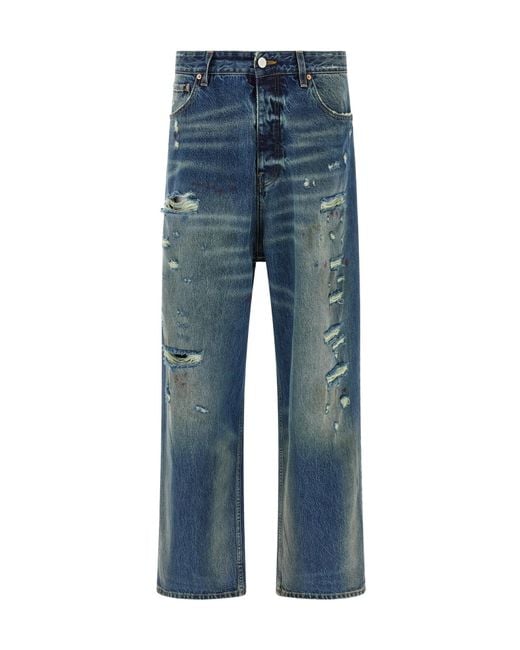 Vetements Blue Cotton Baggy Jeans for men