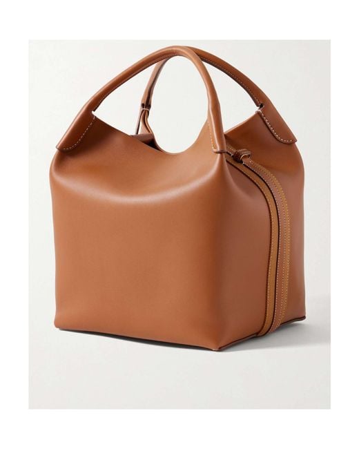 Loro Piana Brown Bale Large Leather Bag