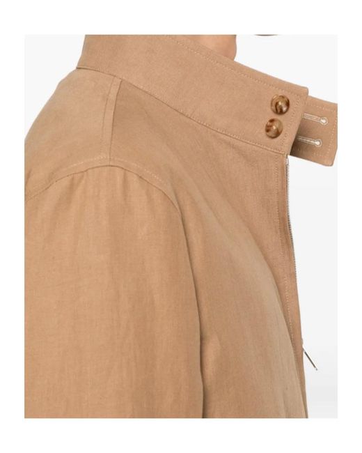 Lardini Natural High Collar Zip Jacket for men