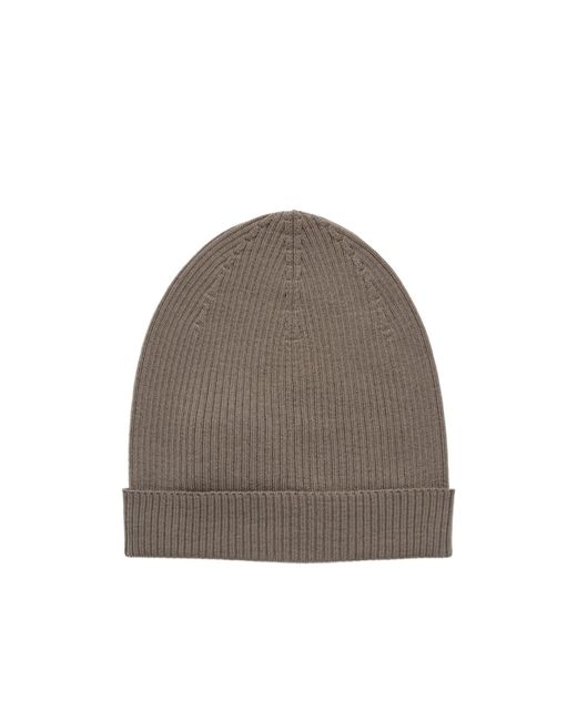 Rick Owens Brown Temple Ribbed Wool Knit Hat for men