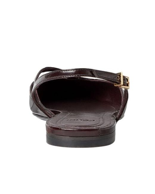 Fendi Brown Ffold Square-Toe Flats