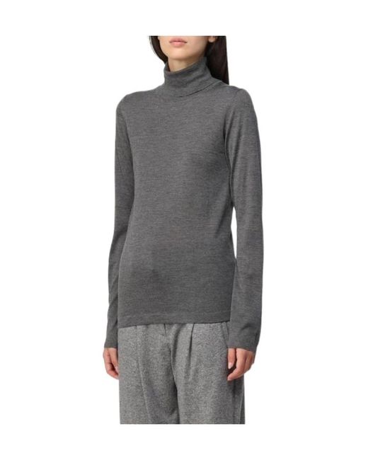 Brunello Cucinelli Gray High-Neck Sweater