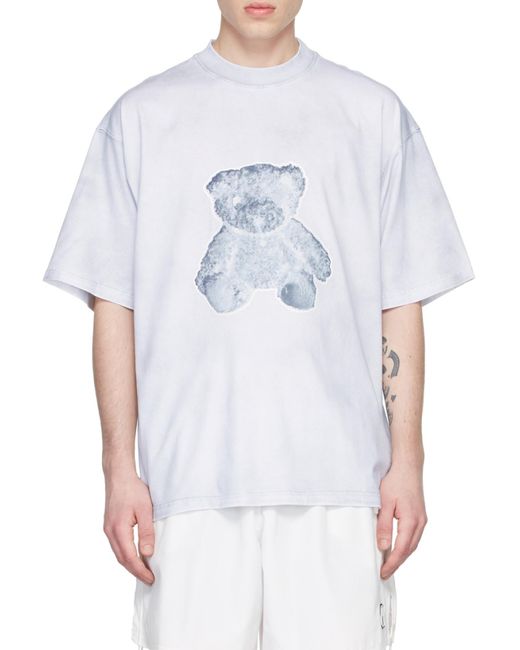 we11done White Negative Teddy Print T-Shirt for men