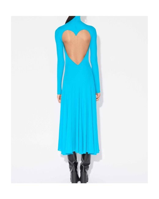 Alaa Alaa Fluid Jersey Heart Dress in Blue | Lyst