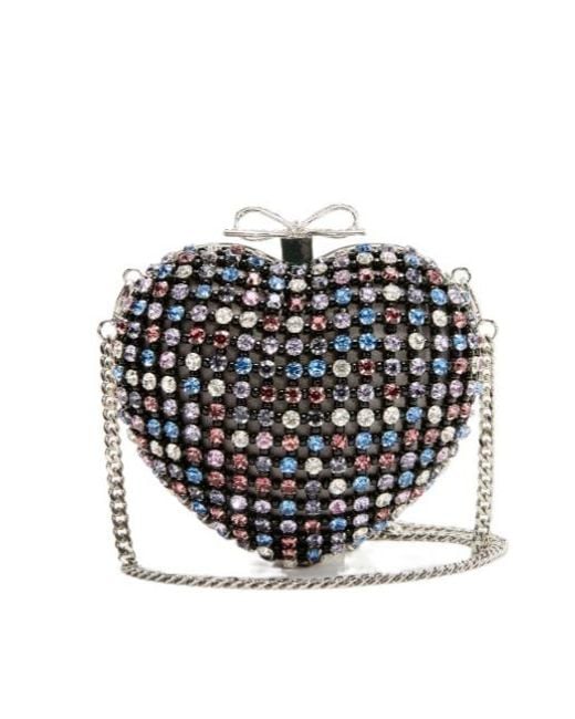 Self-Portrait Multicolor Embellished Heart Clutch Bag