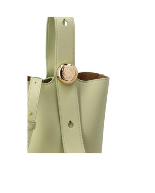 Loewe Green Pebble Mini Bucket Bag