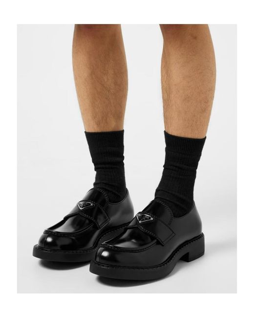 Prada Black Logo Loafers for men