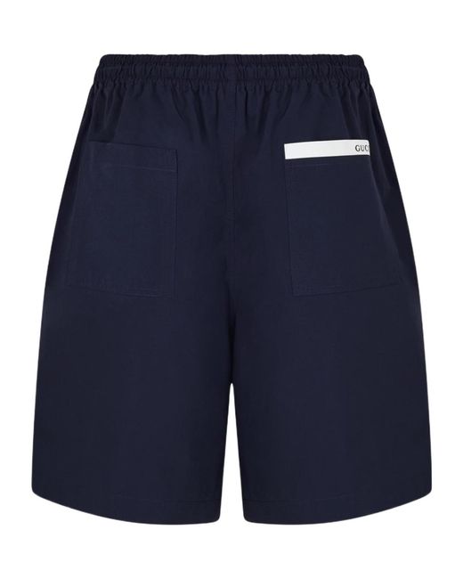 Gucci Blue Elastic Waist Shorts for men