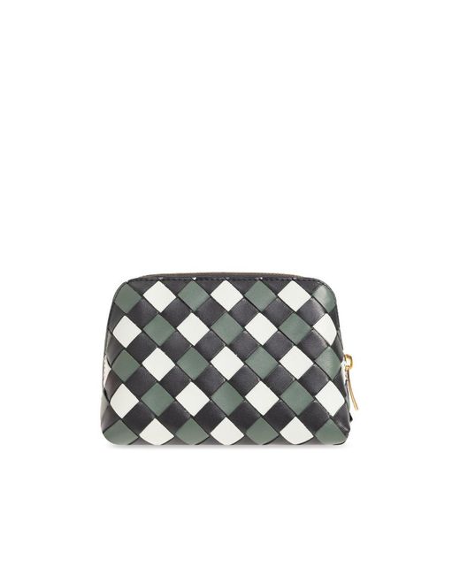Bottega Veneta White Intrecciato Beauty Pouch
