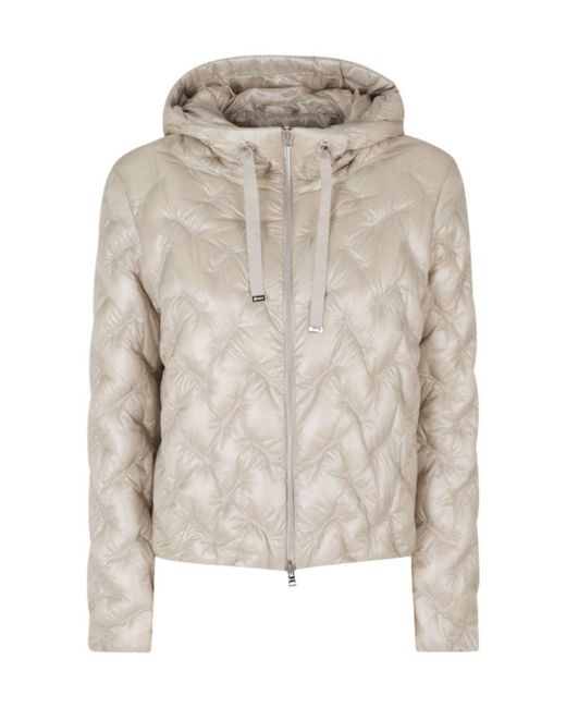 Herno Gray Zip-Up Hooded Jacket