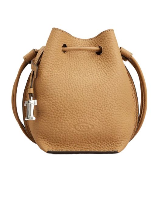 Tod's Natural Drawstring Bucket Bag