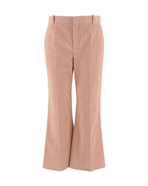 Chloé Pink Cropped Corduroy Trousers
