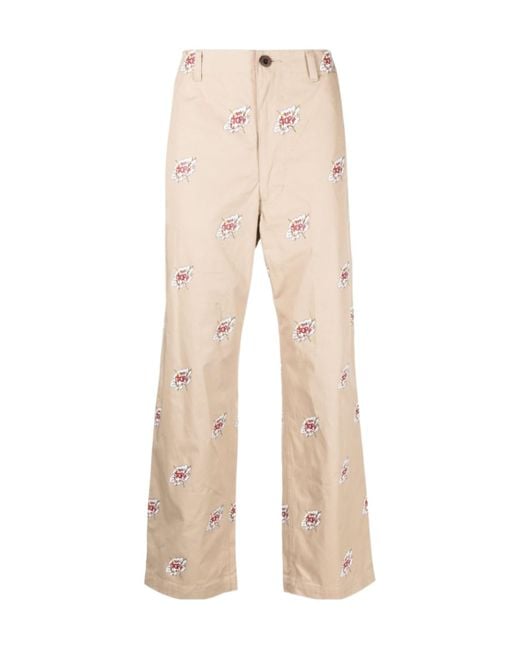 Junya Watanabe Natural Graphic Print Trousers for men