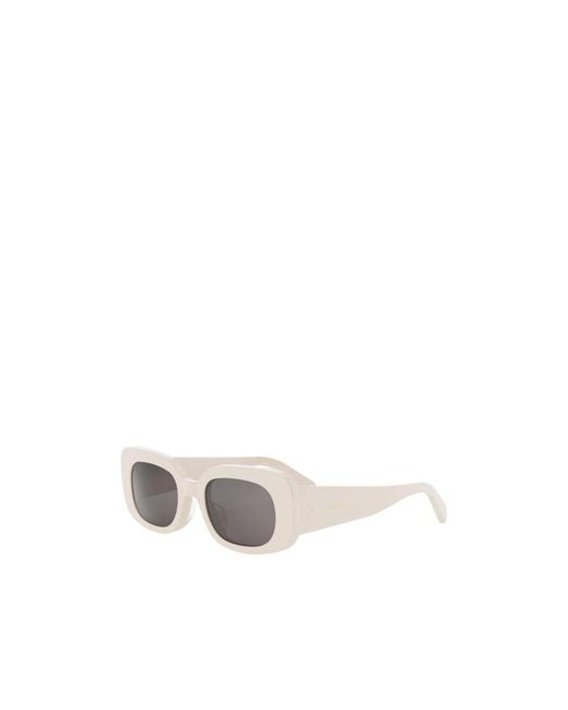 Céline White Rectangular Sunglasses