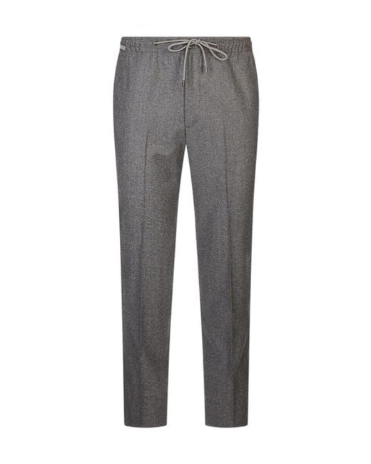 Corneliani Gray Drawstring Casual Pants for men