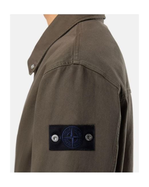 Stone Island Green Denim Coach Jacket for men