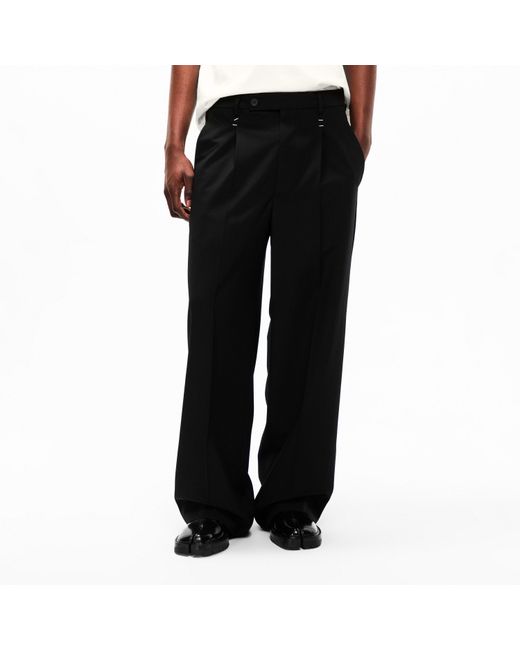 MM6 by Maison Margiela Black Staple Straight Leg Trousers for men