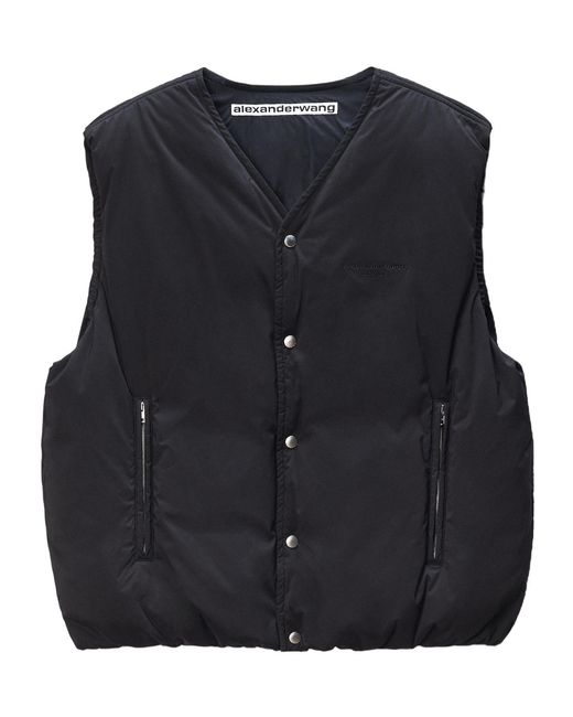 Alexander Wang Black Moto Puffer Gilet for men