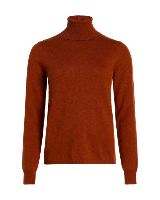 Max Mara Brown Solid Color Knitted Turtleneck Sweater