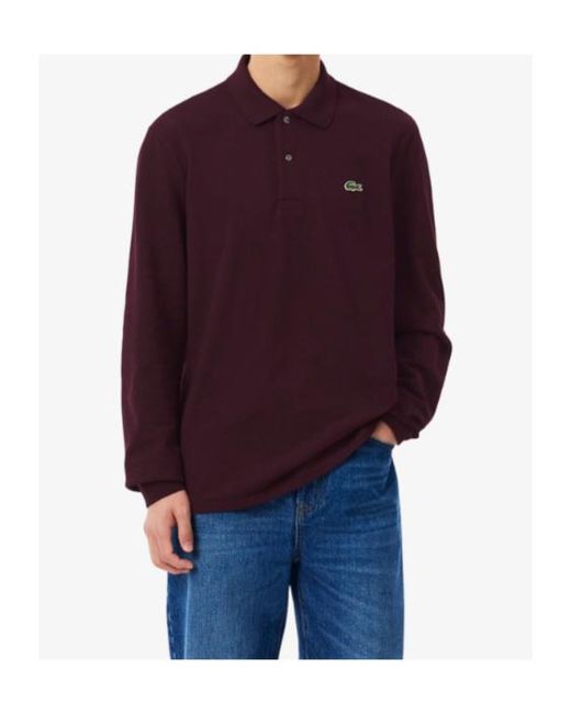 Lacoste Purple Classic Fit Long Sleeved L.12.12 Polo Shirt for men