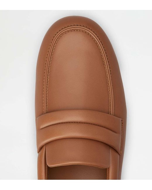 Tod's Brown Round-Toe Loafers for men
