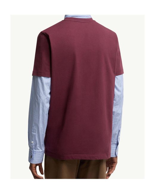 Moncler Purple Flocked Logo Cotton T-Shirt for men