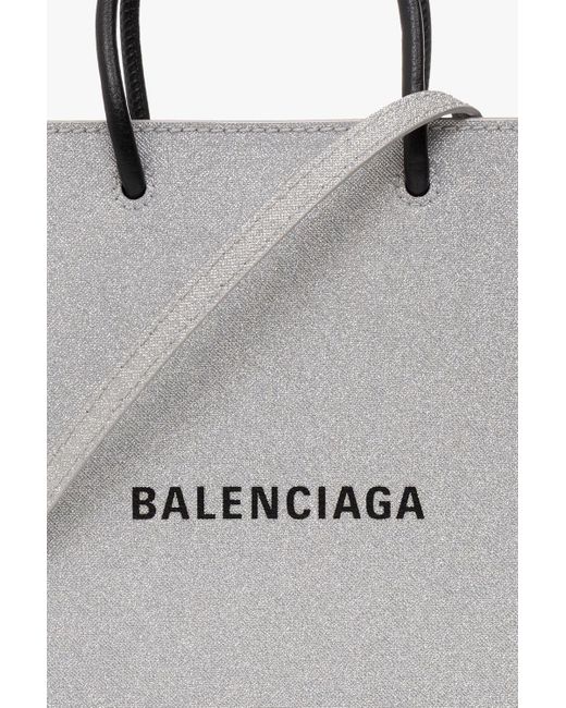 Balenciaga Gray Blondie Glitter-Embellished Shoulder Bag